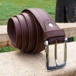 Leather Plane Brown Belt with Silver Buckle