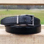 Genuine Leather Double Side Belt Crocodile Style With Buckle For Men QBL035