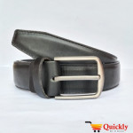 New Silver Buckle with Black Leather Belt