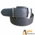 Leather Belt Grey with Silver Buckle