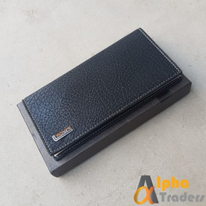 Bovis WL133 Original Leather Long Wallet Black color