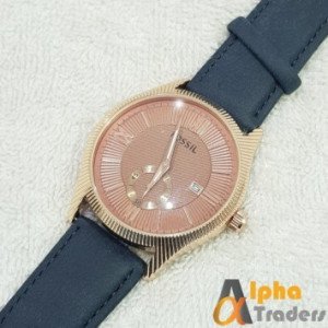 Fossil W063 Watch Leather Strap Stylish Watch