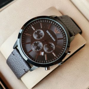 Emporio Armani AR-2462  Strap Black Chronograph Watch With Date
