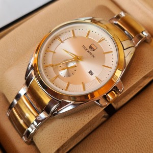 True Worth 3188   Gold & White  Chain Strap Watch