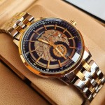 True Worth 2341  Gold & Black  Chain Strap Watch