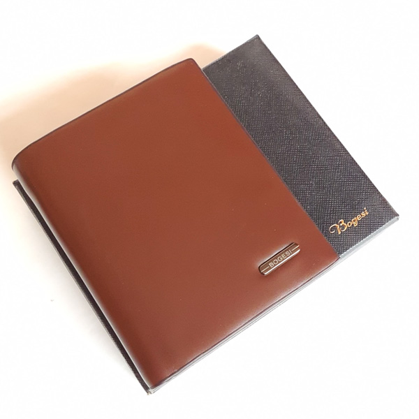 Bogesi WL110 Genuine Leather Book Wallet Brown