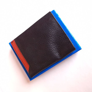 Original Leather Black And Orange Color Wallet